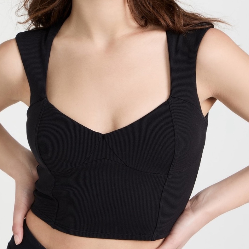 Alo Yoga Ribbed Sweetheart Neckline Crop Top
